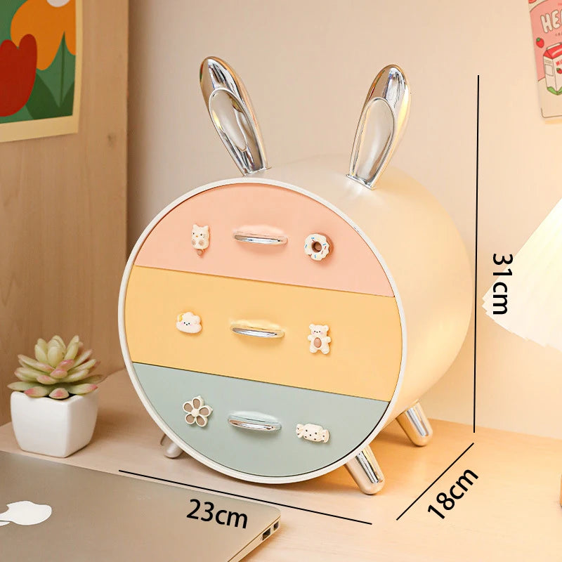 Kawaii Bunny Jewelry Organizer 🐰✨ - Cute Desktop Storage for Hair Accessories, Necklaces, Earrings & More! 💖🌟