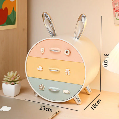 Kawaii Bunny Jewelry Organizer 🐰✨ - Cute Desktop Storage for Hair Accessories, Necklaces, Earrings & More! 💖🌟