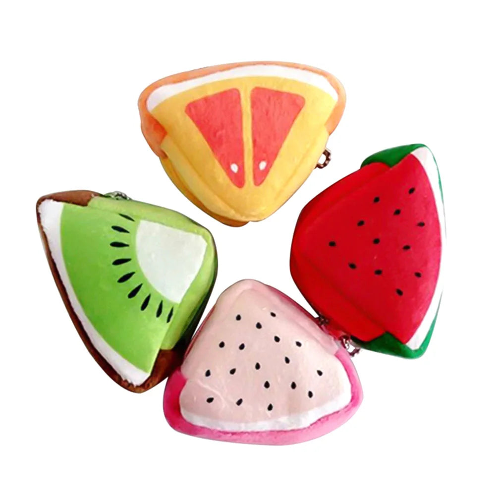 🍉🍊Adorable Fruit Plush Coin Pouch - Mini Wallet for Sweeties! 💖✨