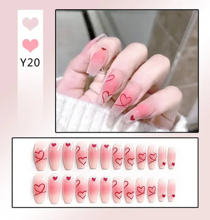 Kawaii Watermelon Dreams 🍉✨ | 24Pcs Cute Press-On Coffin Nails for Women & Girls 💅🎀