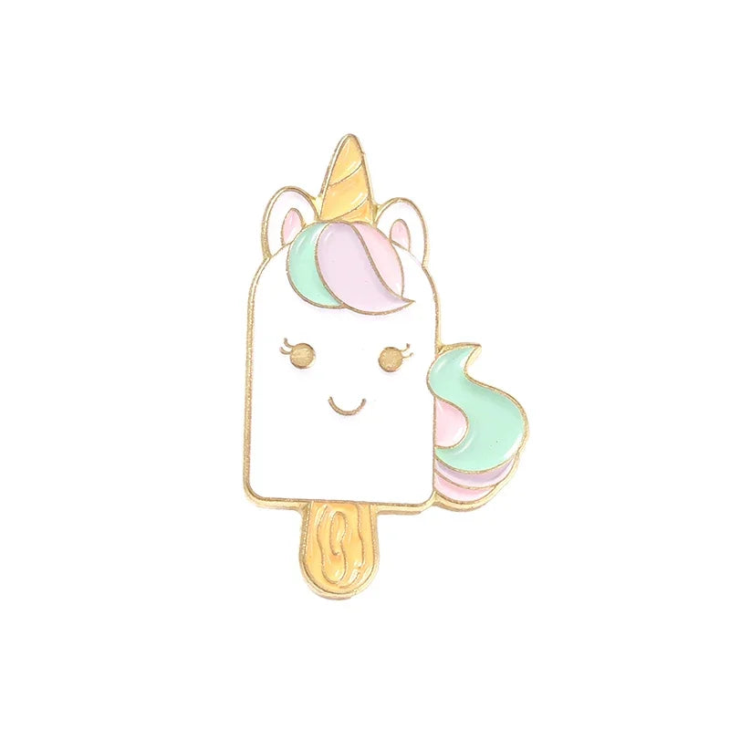 Kawaii Rainbow Dessert Enamel Pin 🍰🍦 Cute Cake & Ice Cream Brooches for Bags & Clothes 🎀✨ Perfect Gift for Friends & Kids!