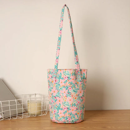 Kawaii Floral Bucket Bag 🌸✨ | Chic Round Handbag for Daily Adventures & Travel 🎒🌼