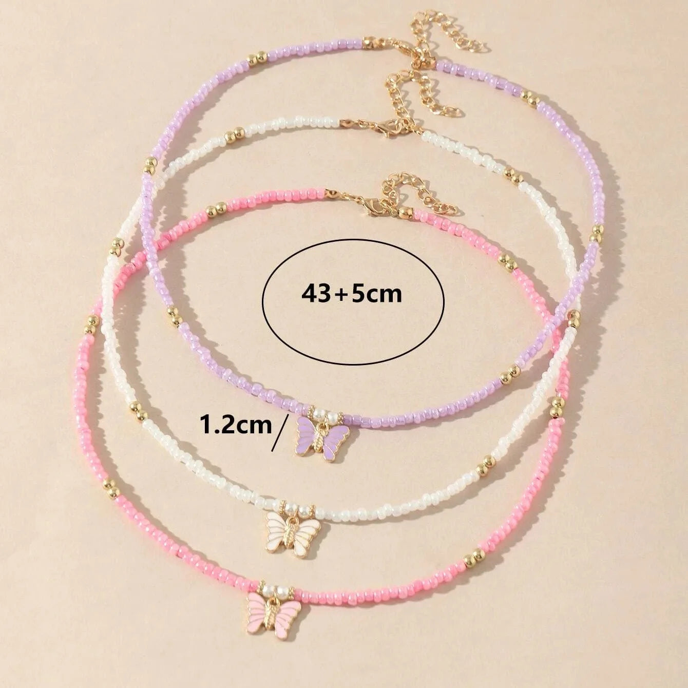 Kawaii Candy Butterfly Beaded Choker Necklace 🌈💖
