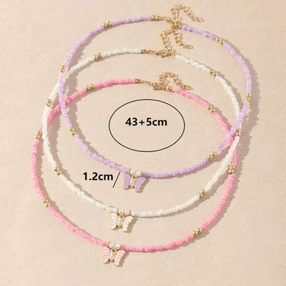 Kawaii Candy Butterfly Beaded Choker Necklace 🌈💖