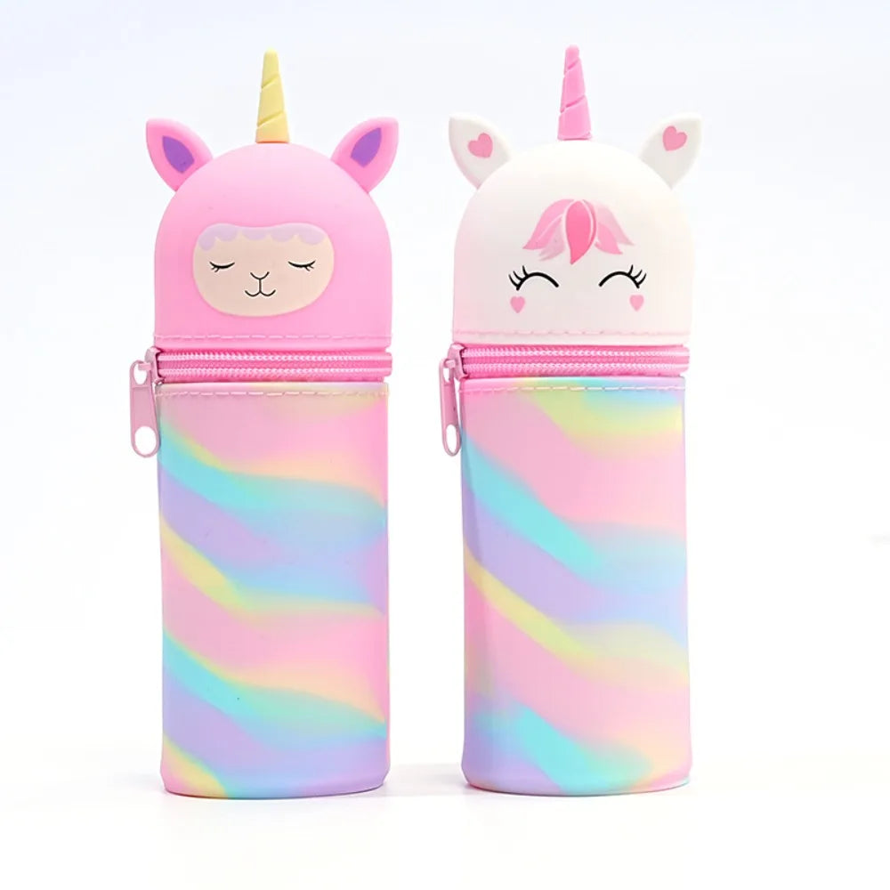 Cute Animal Silicone Pen Case With Large Capacity Pencil Holder Lipstick 🎒