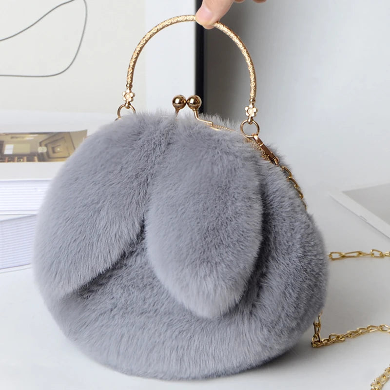 Adorable Kawaii Plush Rabbit Ear Crossbody Bag 🐰💕 - Perfect Cute Purse for Women & Girls! 👜✨