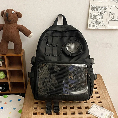 Collage Style Itabag Backpack For Teens Love Heart Transparent JK Laptop Bag 🎒💖