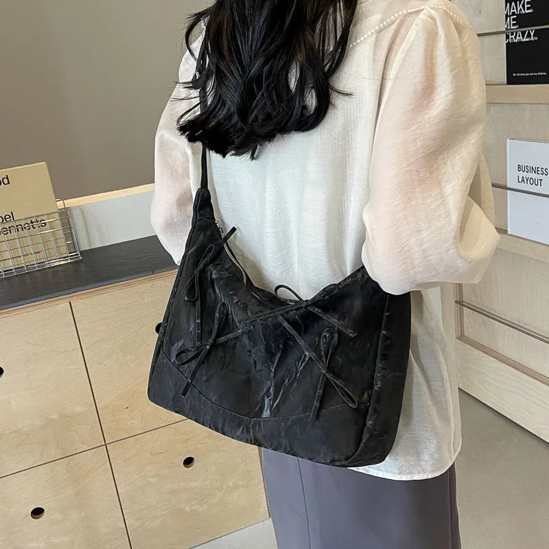 Sweet Bow Design Crossbody Bags for Women 2024 Y2K Luxury Designer Korean Fashion Handbags and Purses Females Shoulder Bag