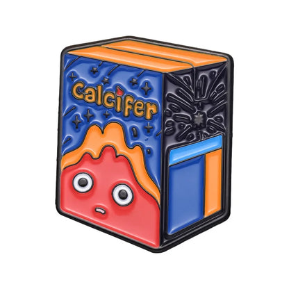 Kawaii Fire Demon Ramen Enamel Pins 🍜✨ Custom Cartoon Brooches for Kids 🎒 Adorable Anime Jewelry Gift