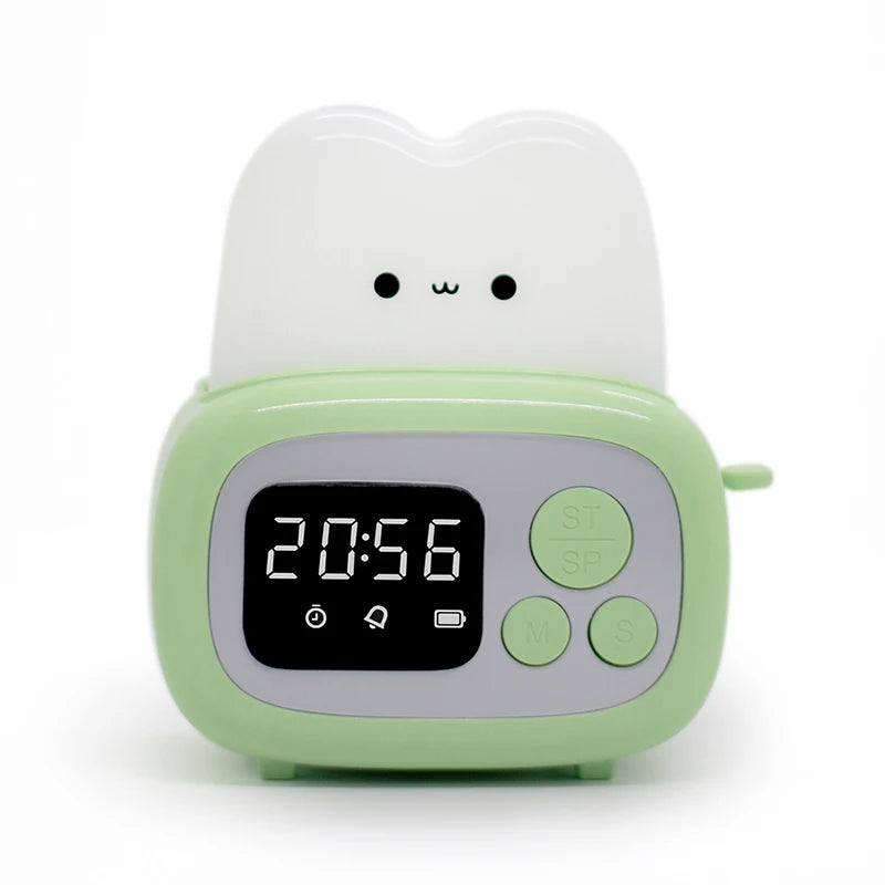 Kawaii LED Toaster Alarm Clock 🍞⏰ - Cute Cartoon Night Light with Timer Function for Whimsical Bedside Decor ✨🌙