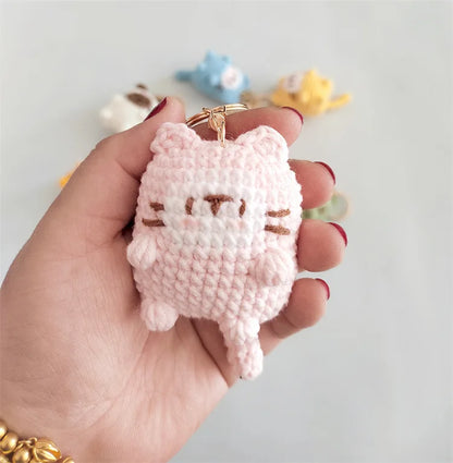 Handmade Kitten Crochet Keychain Cute Cat Charm For Keys And Bags Gift 🐱💖