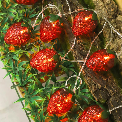 Kawaii Strawberry Fairy Lights 🍓✨ | 10 LED String Lights for Enchanting Home Decor 🌟 | Perfect for Easter & Parties! 🎉