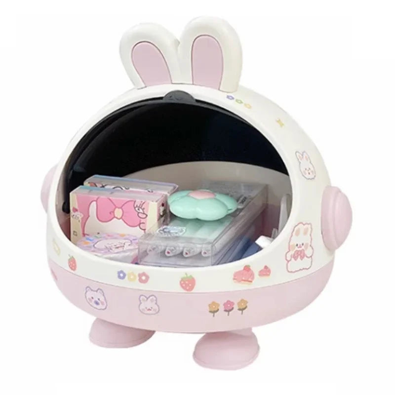 Adorable Bunny Desk Organizer - Kawaii Storage Box for Hair Accessories & Stationery 🐇✨