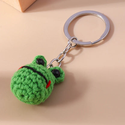 Kawaii Handmade Frog Keychain 🐸✨ | Cute Cartoon Knitted Animal Charms for Bags & Keys | Perfect Gift for All Ages 🎁