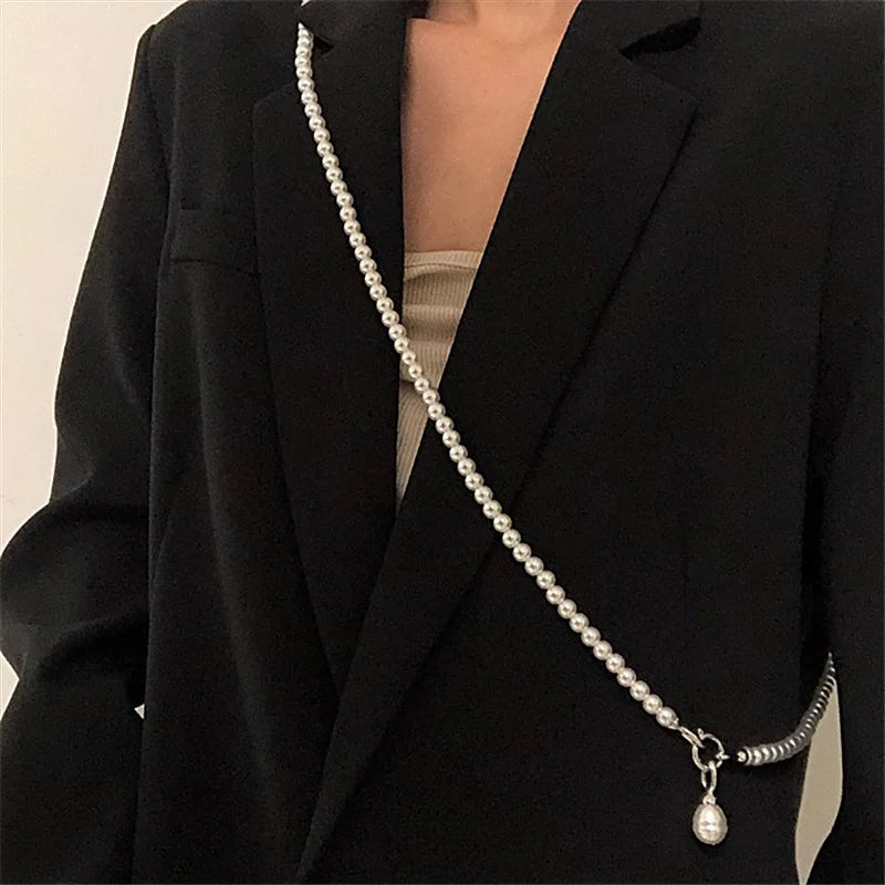 Kawaii Dreamy Pearl Charm Necklace 🌸✨ | Trendy Long Chain with Playful Pendant for Stylish Women!