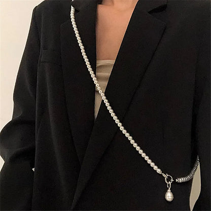 Kawaii Dreamy Pearl Charm Necklace 🌸✨ | Trendy Long Chain with Playful Pendant for Stylish Women!