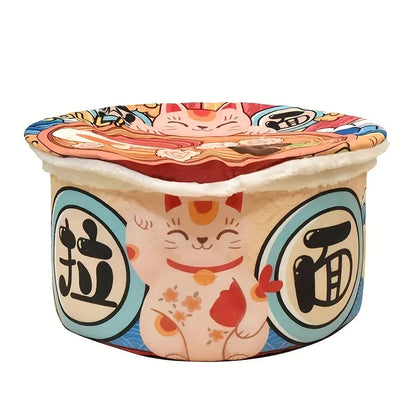 🐾 Cozy Noodle Cup Pet Bed 🐶🐱 Super Large Warm Nest for Furry Friends! 🍜✨