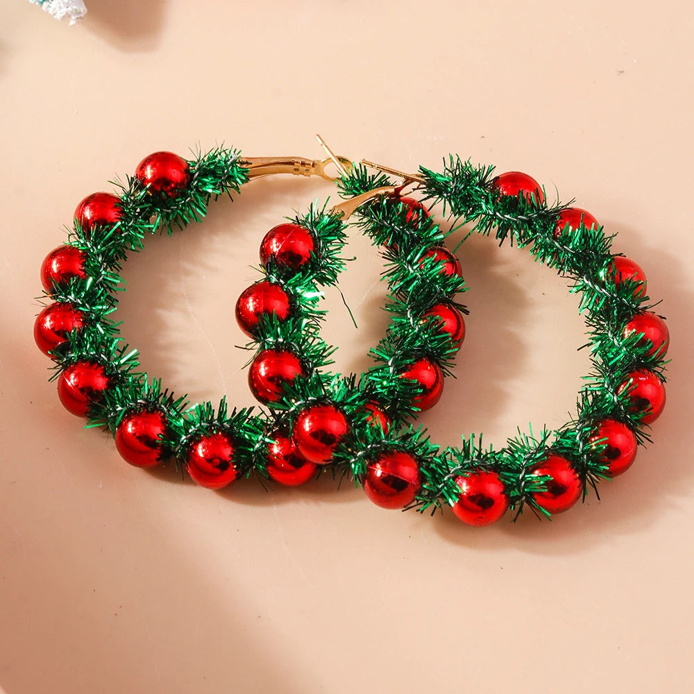 Whimsical Christmas Wreath Garland Earrings For Women Holiday Jewelry Gift 🎄