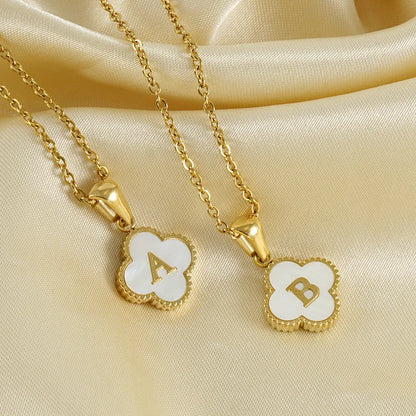 Charming Kawaii Stainless Steel Initial Necklace for Her 🌸✨ | Cute White Chain Jewelry - Perfect Valentine’s Day Gift! 💖