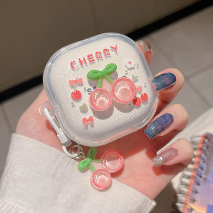 Adorable Watermelon Bunny & Bear Tulip Earphone Case 🌸🐰🍉 for Samsung Galaxy Buds - Pixie Quill