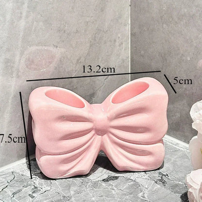 Kawaii Ceramic Bow Toothbrush Holder 🎀✨ | Cute Toothpaste Rack for Adorable Bathrooms 🛁💕