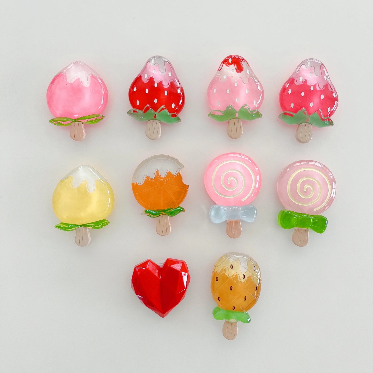 🍓 Adorable Strawberry Glass Lollipop Phone Grip & Stand 🌟 Universal Fit for All Phones 📱✨ - Pixie Quill