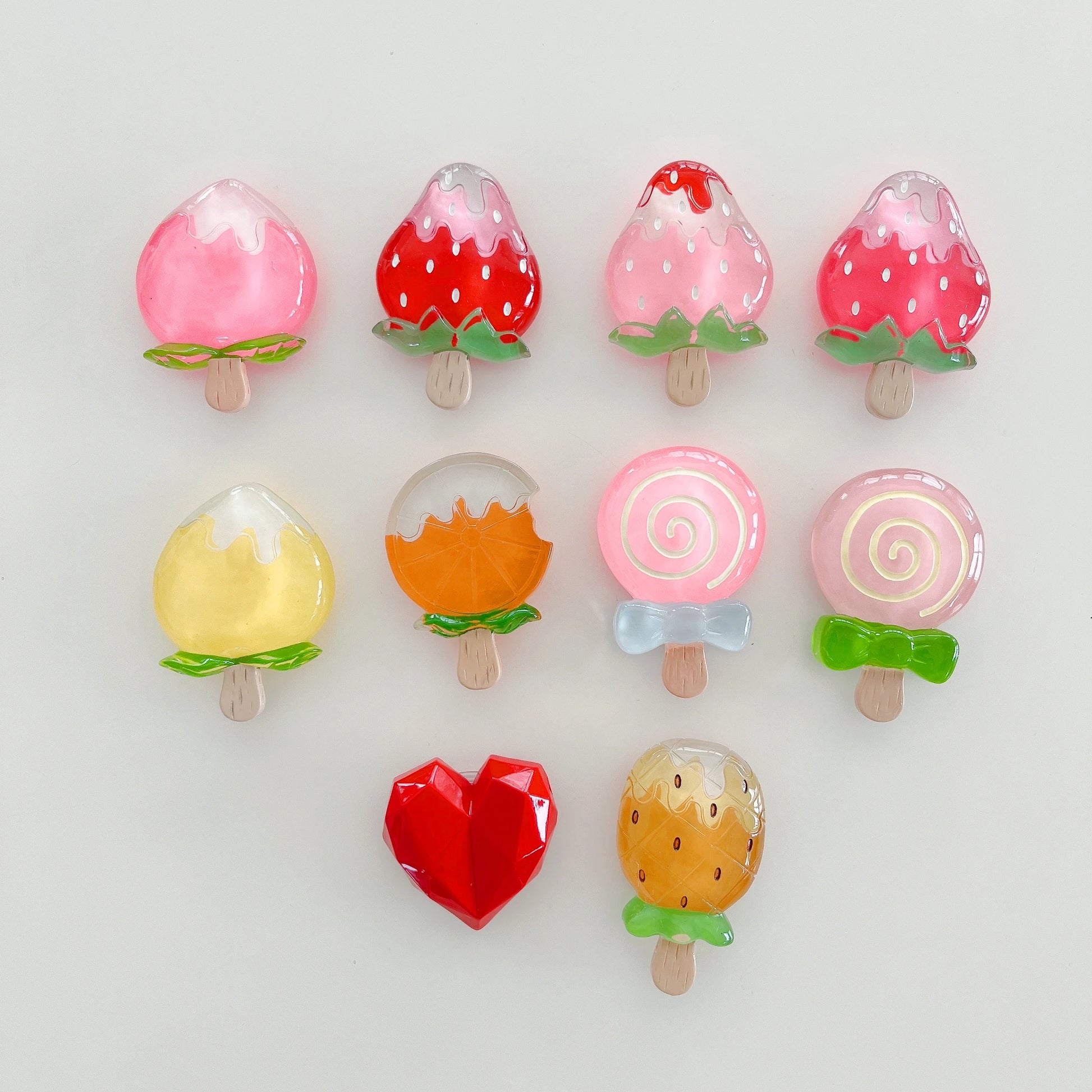 🍓 Adorable Strawberry Glass Lollipop Phone Grip & Stand 🌟 Universal Fit for All Phones 📱✨ - Pixie Quill
