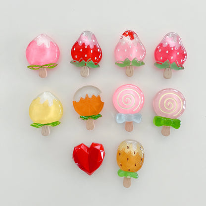 🍓 Adorable Strawberry Glass Lollipop Phone Grip & Stand 🌟 Universal Fit for All Phones 📱✨ - Pixie Quill