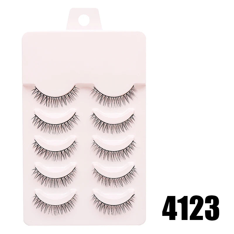 Pastel Little Devil Anime Lashes 5 Pairs Clear Band Full Strip For Natural Daily Manga Style Eyelashes 😈👁️✨