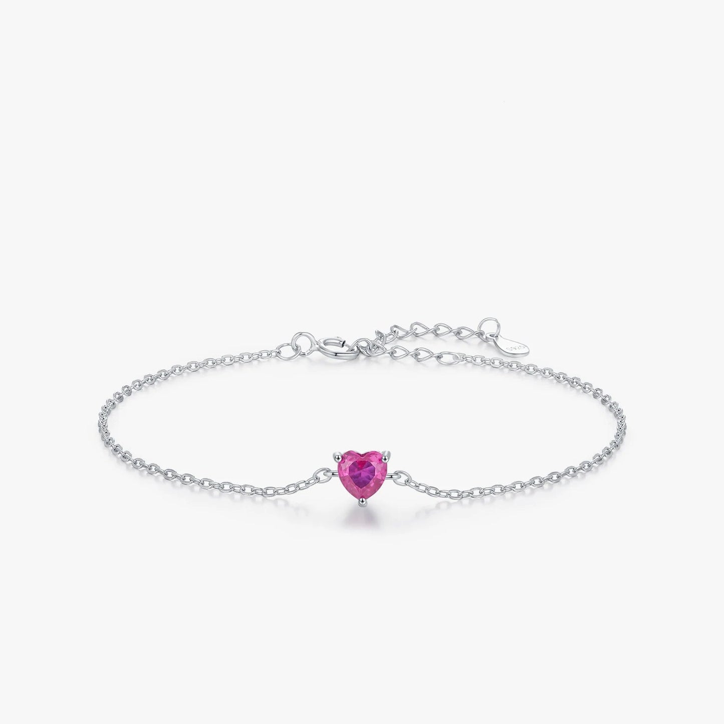 🌹 Kawaii Rose Red Heart Charm Bracelet ✨ 925 Silver Elegance for Women 💖 Perfect Gift! 🎁