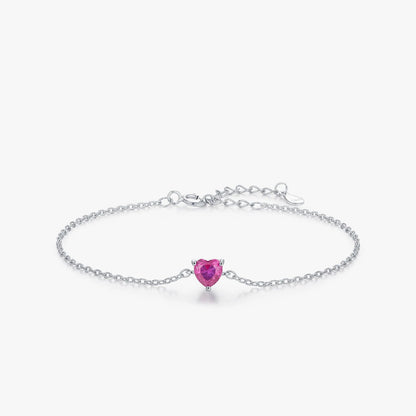 🌹 Kawaii Rose Red Heart Charm Bracelet ✨ 925 Silver Elegance for Women 💖 Perfect Gift! 🎁