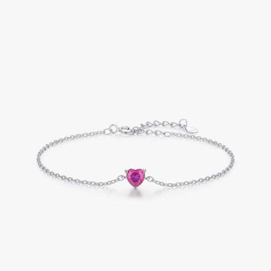 🌹 Kawaii Rose Red Heart Charm Bracelet ✨ 925 Silver Elegance for Women 💖 Perfect Gift! 🎁