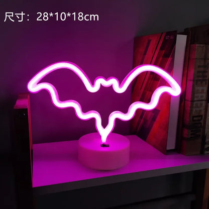 Kawaii LED Neon Night Light 🌈✨ - Adorable Flamingo, Unicorn & Rainbow Decor for Kids' Rooms 🎉💖