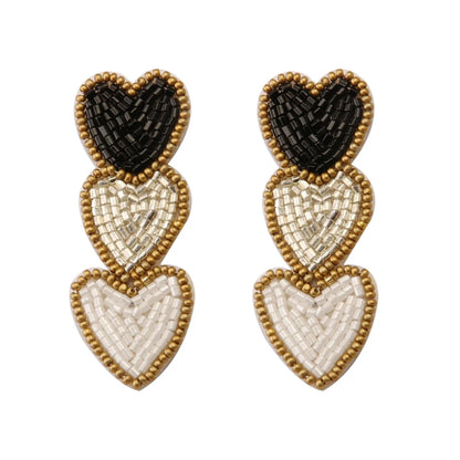 Kawaii Heart Dangle Earrings 💖✨ | Vintage Beaded Jewelry Gifts for Lovebirds 🌟💕