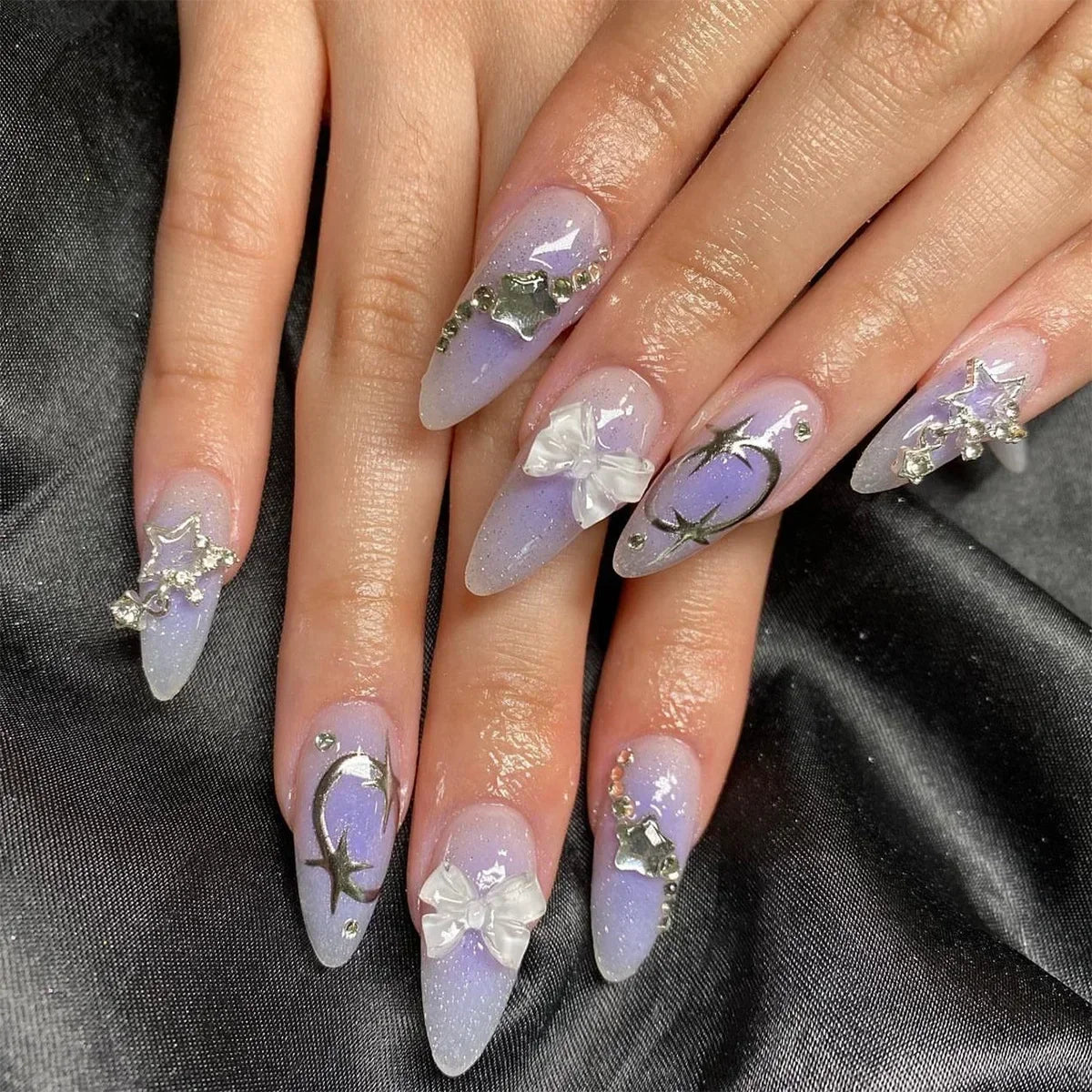 Kawaii Strawberry Bear Nail Art Set 🍓🐻 | 24 Adorable False Nails for Women & Girls ✨