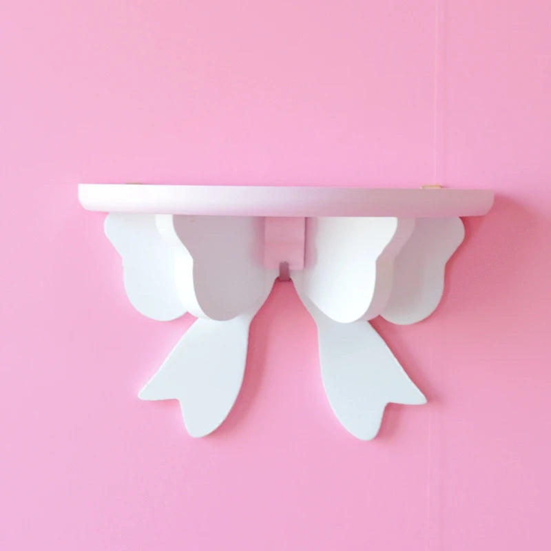 Kawaii Pink Bow Knot Wall Shelf 🎀✨ | Cute Decorative Storage Rack for Girls' Rooms 🌸✨