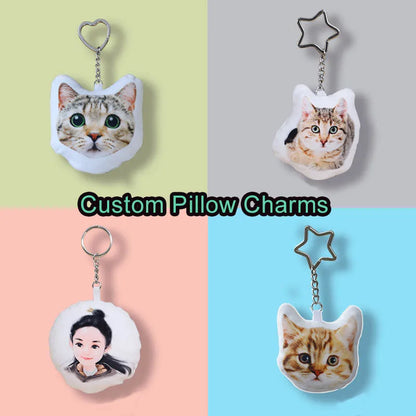 Kawaii Custom Pillow Keychains 🐱✨ Personalized Cartoon Cat Charms | Adorable Anime Keychains for Girls & Babies 💖🎁