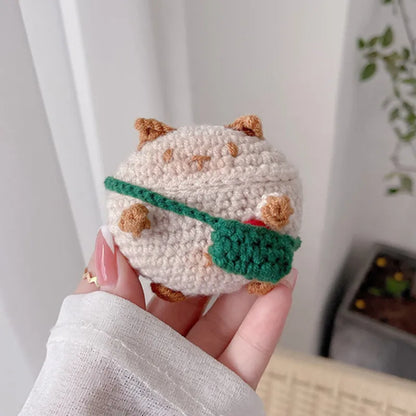 Kawaii Curly Plush Earphone Case for Huawei FreeClip 🎀✨ Cute Cartoon Soft Protector for Girls & Women! 🐻💖