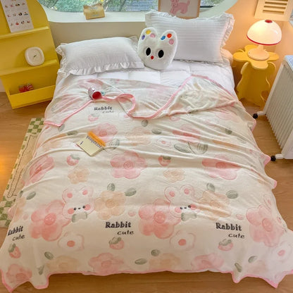Snuggle Up with Adorable Bear Friends 🐻💖 Cozy Fleece Blanket for Travel & Home! - Pixie Quill