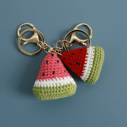 Watermelon Weaving Crochet Keychain Wool Pendant Gifts For Keys 🍉🧶