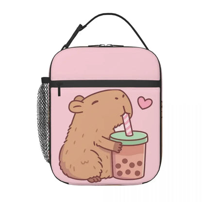 Kawaii Capybara Foam Tea Cooler Bag 🐾💕 - Insulated Lunch Box for Travel & Picnics! 🍱✨