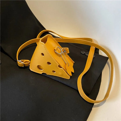 Kawaii Cheese Bag Collection 🧀✨ | Adorable Mini PU Leather Crossbody Purses for Earphones & Lipstick 🎀💖