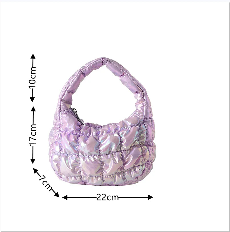 Kawaii Pleated Cloud Mini Handbag 🌈✨ | Adorable Soft Nylon Tote Bag for Trendy Women 💖🌟