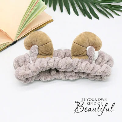 Women Wash Face Makeup Soft Coral Fleece Elastic Headband Head Wrap Cute Rabbit Bow Animal Ears Hairband Girl Hair Accessories