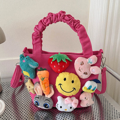 Kawaii Cartoon Sling Bag 👜✨ Adjustable Strap Large Capacity Crossbody Tote for Fun Adventures 🎈💕