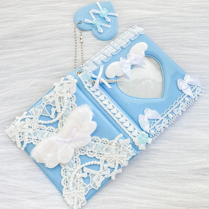 Pastel Kpop Photocard Binder With Ribbon Holder Keychain 🎀 Cute School Supplies