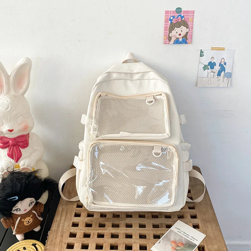 ✨ Adorable Japanese Itabag Backpack 🎒 | 2024 Transparent Design 🌈 | Perfect for School & College Students 🌟 - Pixie Quill