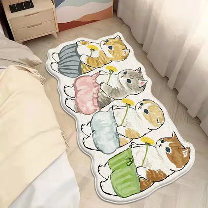 Kawaii Cat Anti-Slip Soft Rug 🐾✨ Cute Cartoon Floor Mat for Cozy Bedrooms & Playful Spaces