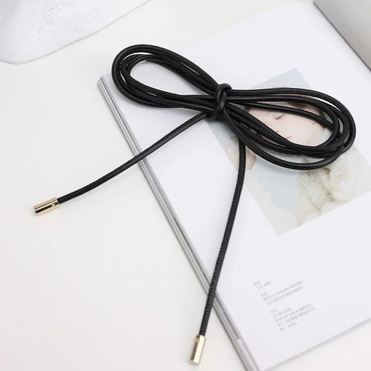 ✨ Kawaii Sheepskin Knot Belt 🎀 | Cute Leather Waist Chain for Dresses 🌸