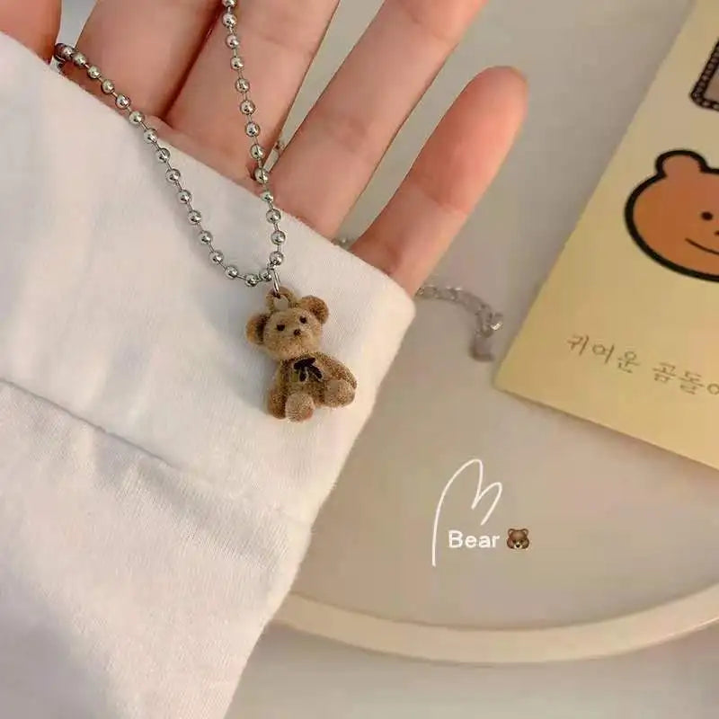 Adorable Plush Bear Pendant Necklace 🐻✨